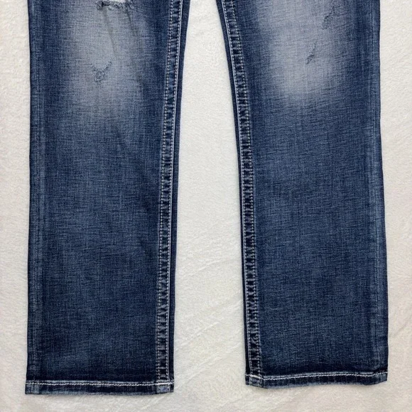 NWT Miss Me Jeans Curvy Fit Straight Mid Rise 33 X 32 Women's Jeans Distressed - Picture 8 of 16